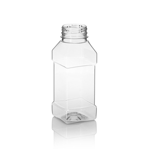 Clear Square Bottle 38mm 250ml