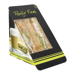 77/65 Black Heat Seal Sandwich Pack 119.5 x 77 x 119.5mm